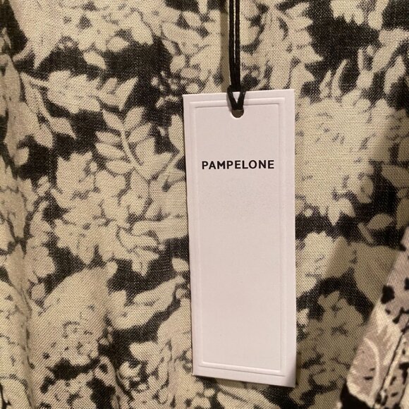 Pampelone Dress Valentina Black White Floral Printed High Slit Maxi - Picture 4 of 7